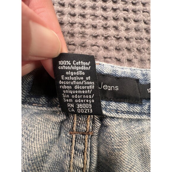 Vintage Calvin Klein Low Rise Flare Women's Denim Jean Size 12 Embroidered Y2k - Picture 7 of 14